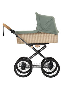 Naturkind Kinderwagen Ida jade - basis model inclusief gevlochten reiswieg