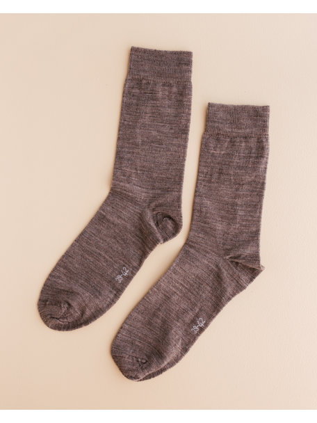 Joha Wollen sokken voor volwassenen - walnoot