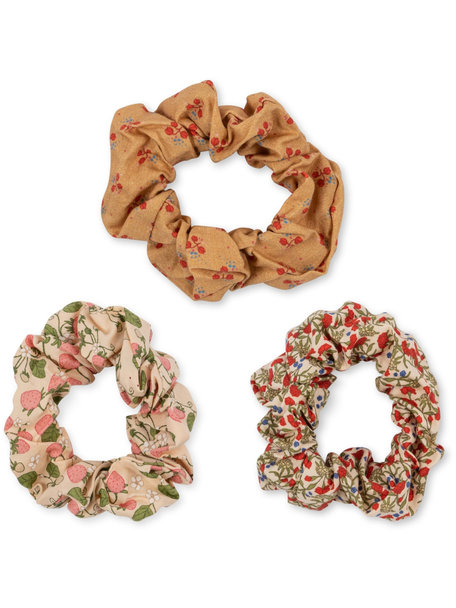 Konges Sløjd Scrunchie 3-pak - strawberry/rouge/carnations