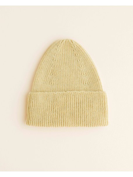 Hvid Dikke ribbeanie Fonzie - light yellow