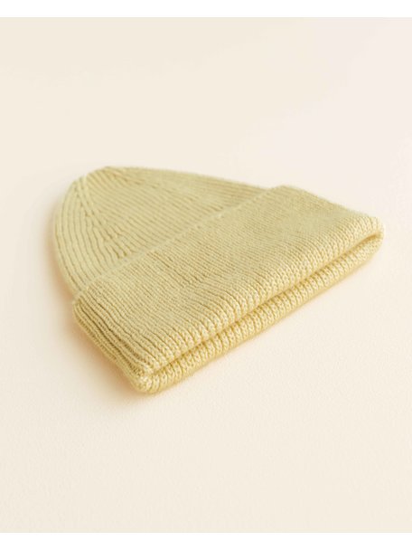 Hvid Dikke ribbeanie Fonzie - light yellow