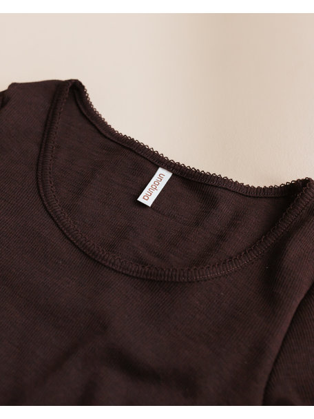 Unaduna Dameshemd long sleeves tiny rib wol - kladdkaka