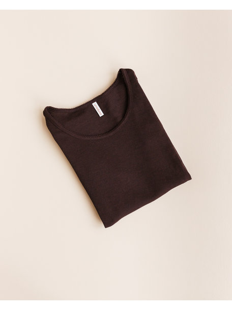 Unaduna Dameshemd long sleeves tiny rib wol - kladdkaka