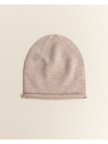 Hvid Efa beanie  - sand