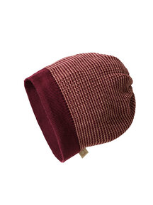 Disana Beanie van wol gemêleerd - cassis/roze