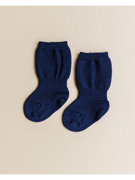 Grödo Wollen spekbeen sokken - donkerblauw