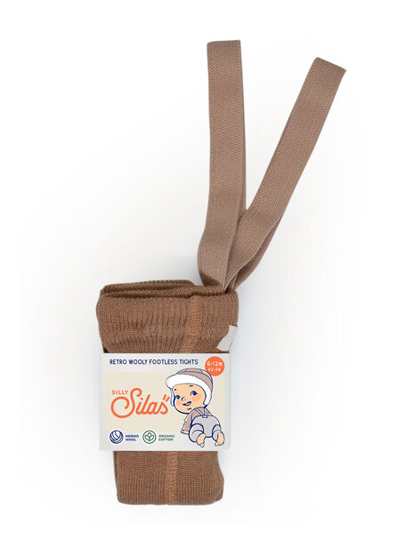 Silly Silas Wooly tights zonder voetjes - cappuccino brown