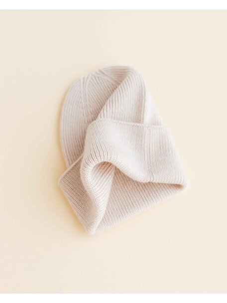 Hvid Ribbeanie newborn Fonzie - cream