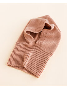 Hvid Balaclava van merino wol Eddy - rose