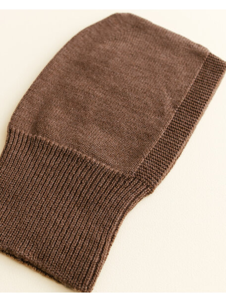 Hvid Balaclava van merino wol Eddy - mocha