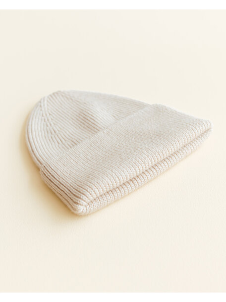 Hvid Dikke ribbeanie Fonzie - cream