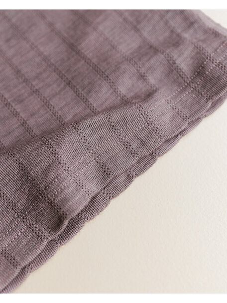 Unaduna Chemise ajour streepje wol/zijde - heather melange