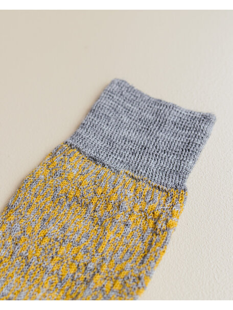 Hirsch Natur Noorse sokken voor volwassenen - grijs/geel