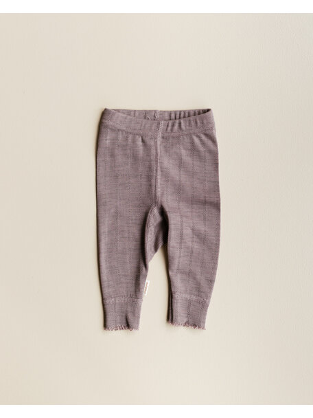 Unaduna Babylegging ajour streepje wol/zijde - heather