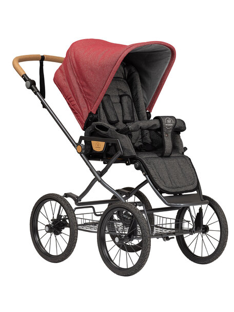 Naturkind Kinderwagen Ida granada - basis model inclusief gevlochten reiswieg