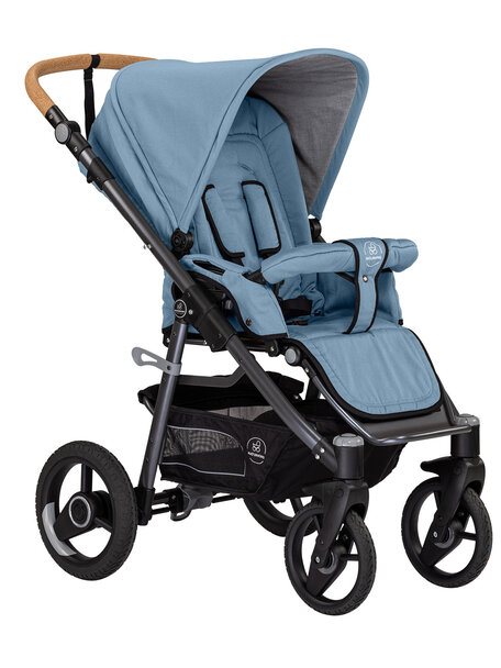 Naturkind Kinderwagen Lux Evo topas - basis model inclusief gevlochten reiswieg