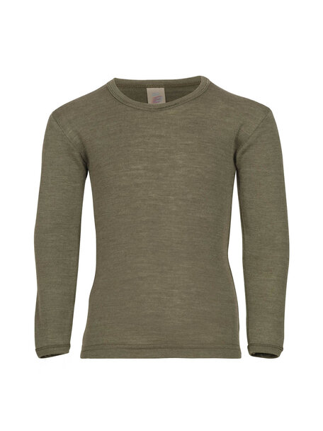 Engel Natur Kinder longsleeve wol en zijde - olive