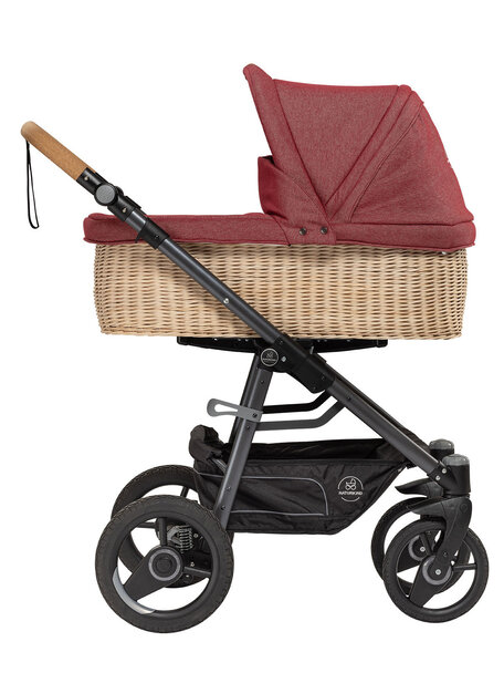 Naturkind Kinderwagen Lux Evo granada - basis model inclusief gevlochten reiswieg