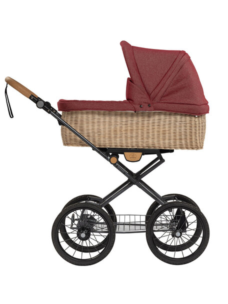 Naturkind Kinderwagen Ida granada - basis model inclusief gevlochten reiswieg