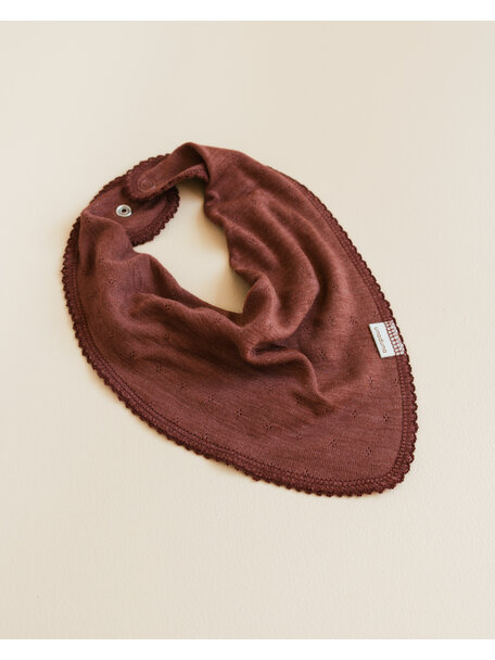 Unaduna Bib sjaaltje pointelle wol/zijde - henna dune