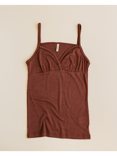 Unaduna Chemise pointelle wol/zijde - henna dune