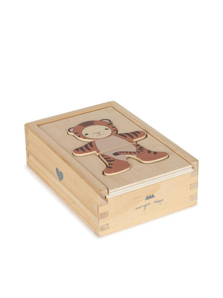 Konges Sløjd Houten aankleedpuzzel teddybeer