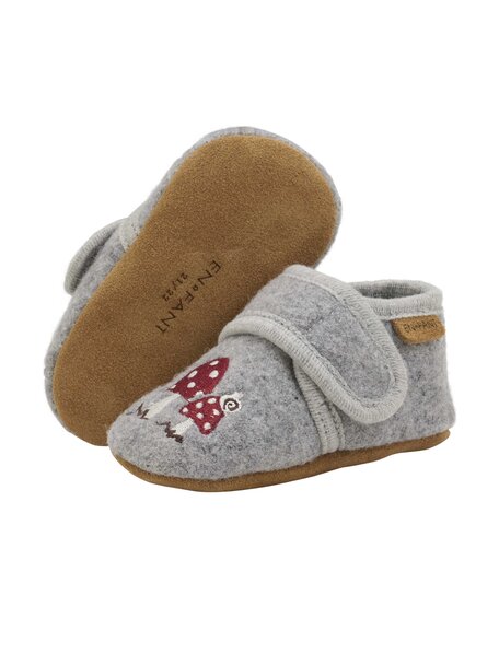 En Fant Wollen slofjes - paddenstoelen