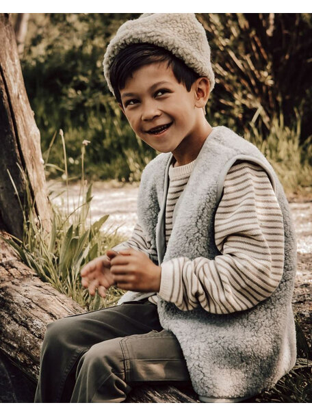 Alwero Kindervest TYB wolpluche - zilver