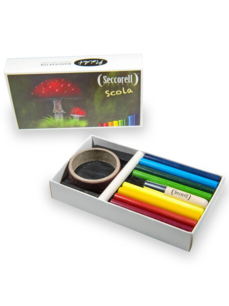 Seccorell Vingerveeg pigmentstaafjes 8 kleuren - scola