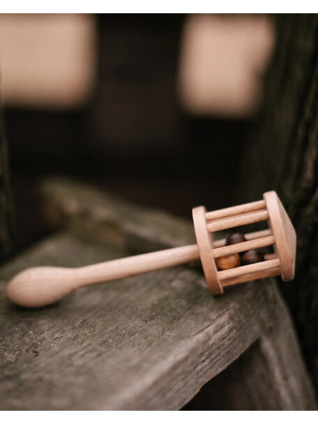 Wooden Story Rammelaar cilinder met handvat