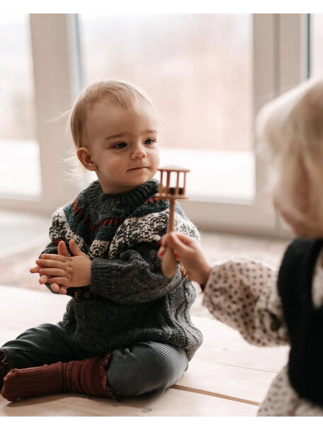 Wooden Story Rammelaar cilinder met handvat