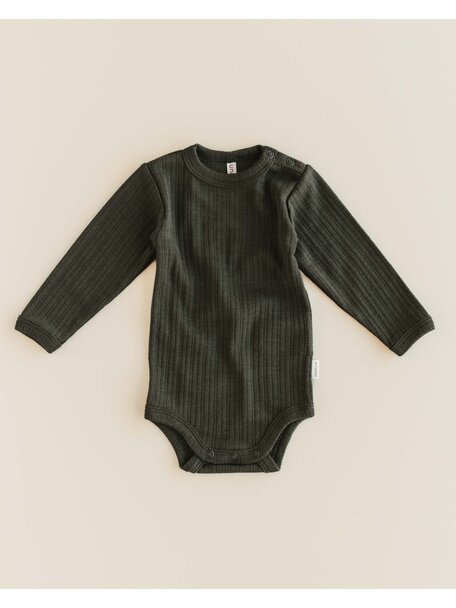 Unaduna Rompertje longsleeves rib wol/zijde - wakame