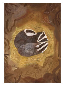 Gemma Koomen Gevouwen kaart - badgers