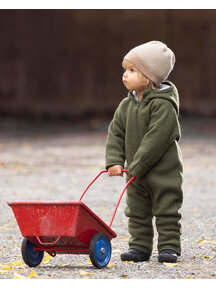 Disana Overall van gekookte wol met rits - olive