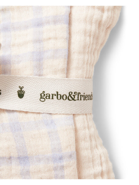 Garbo & Friends Hydrofiele doeken - gingham sky blue  (2 stuks)