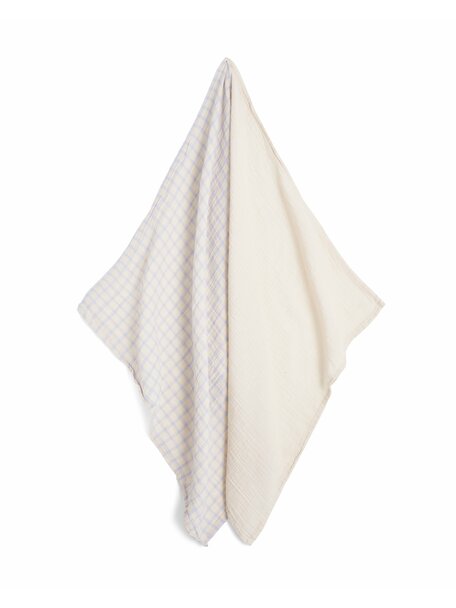 Garbo & Friends Hydrofiele doeken - gingham sky blue  (2 stuks)
