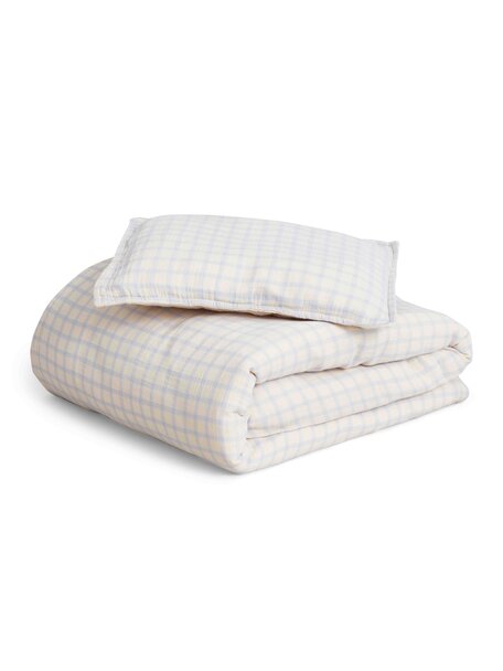 Garbo & Friends Hydrofiel ledikant bed set - gingham sky blue