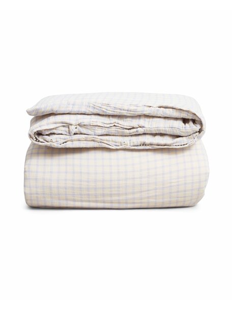 Garbo & Friends Hydrofiel tweepersoons dekbedovertrek - gingham sky blue