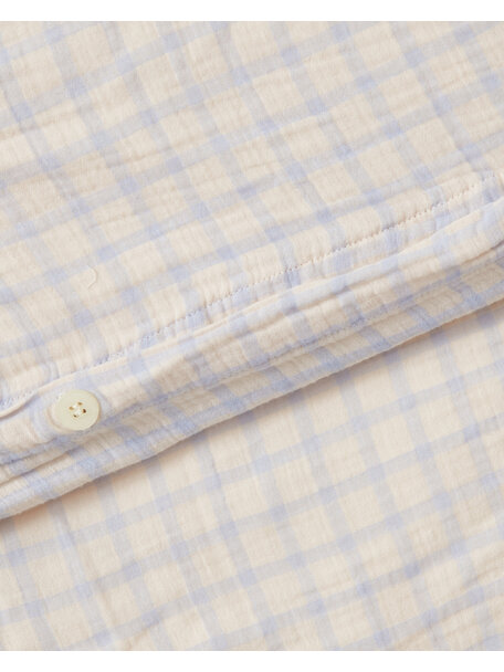 Garbo & Friends Hydrofiel tweepersoons dekbedovertrek - gingham sky blue