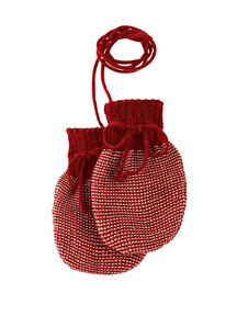 Disana Wantjes van merino wol - bordeaux/roze
