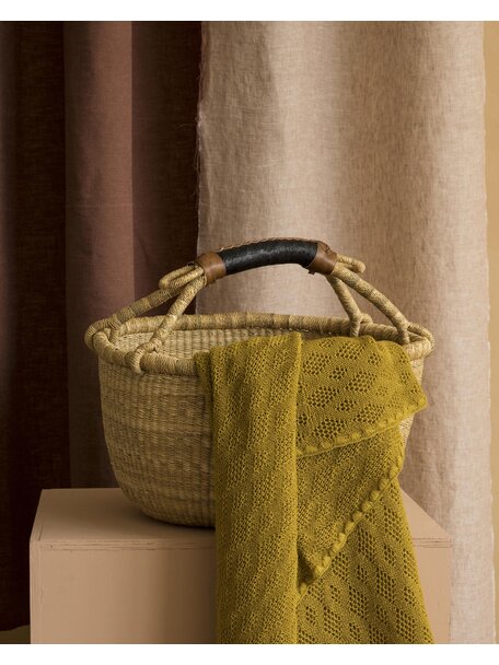 Handmade in Ghana Handgevlochten mand - ø 35-40cm