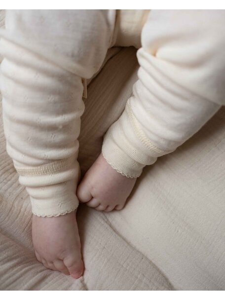 Unaduna Babylegging pointelle wol/zijde - munkki
