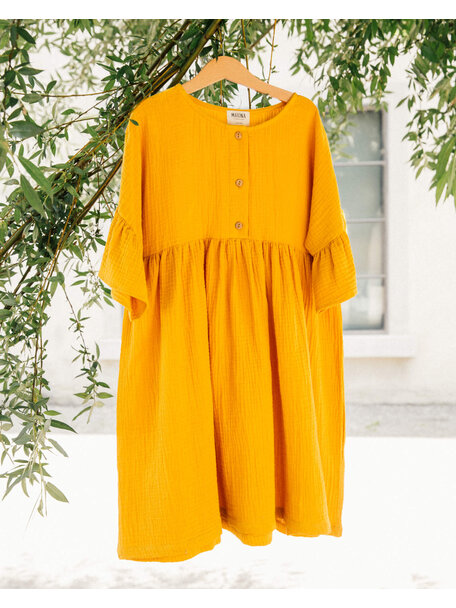Matona Kinder jurk volant - marigold