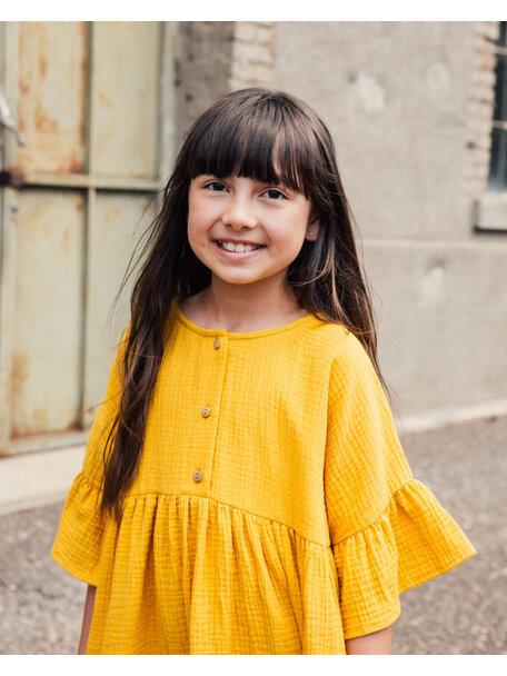 Matona Kinder jurk volant - marigold