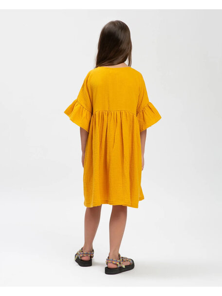 Matona Kinder jurk volant - marigold