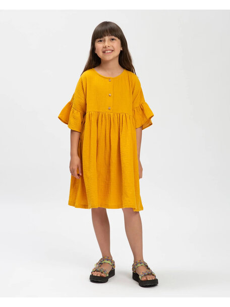 Matona Kinder jurk volant - marigold