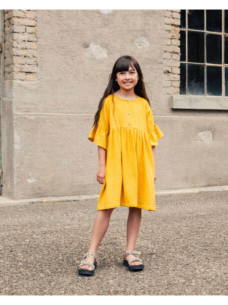 Matona Kinder jurk volant - brick