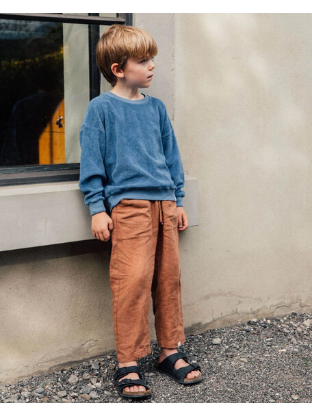Matona Kinder broek van linnen - coffee
