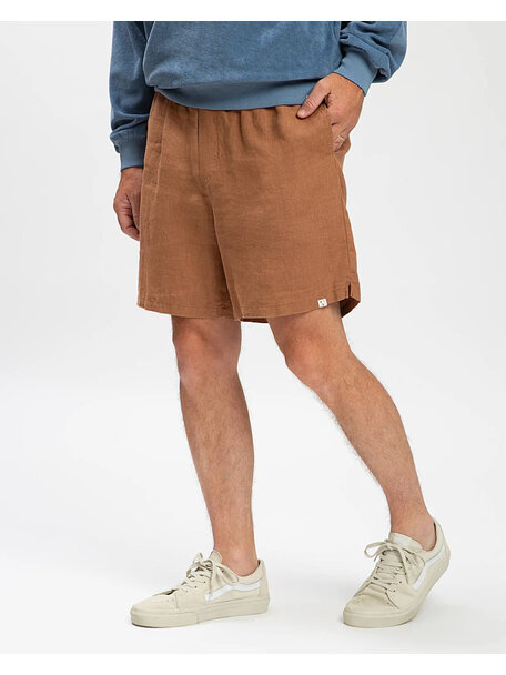 Matona Heren korte broek van linnen - coffee