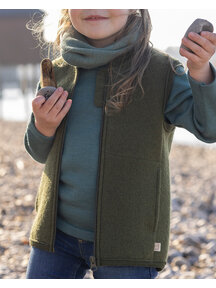 Disana Bodywarmer van gekookte wol - olive